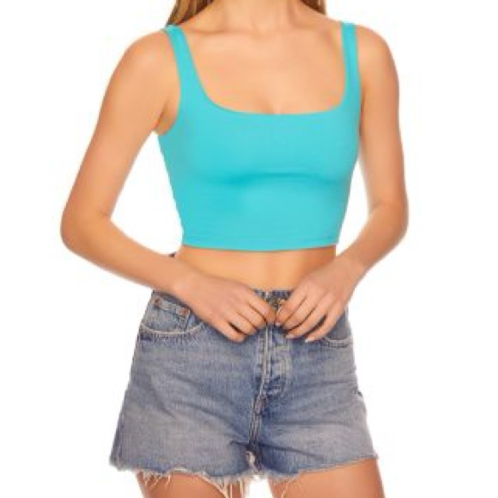 SUSANA MÓNACO Women's Turquoise Crop Tank